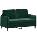 2-personers sofa 120 cm fløjl mørkegrøn