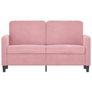2-personers sofa 120 cm fløjl lyserød