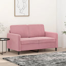2-personers sofa 120 cm fløjl lyserød