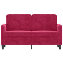 2-personers sofa 120 cm fløjl vinrød