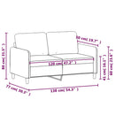 2-personers sofa 120 cm fløjl gul