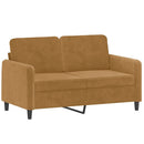 2-personers sofa 120 cm fløjl brun