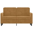 2-personers sofa 120 cm fløjl brun