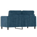2-personers sofa 120 cm fløjl blå