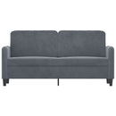2-personers sofa 140 cm fløjl mørkegrå