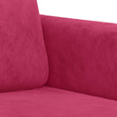 2-personers sofa 140 cm fløjl vinrød