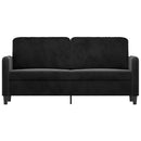 2-personers sofa 140 cm fløjl sort