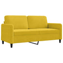 2-personers sofa 140 cm fløjl gul