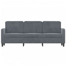 3-personers sofa 180 cm fløjl mørkegrå