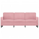 3-personers sofa 180 cm fløjl lyserød