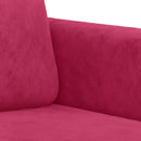 3-personers sofa 180 cm fløjl vinrød