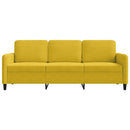 3-personers sofa 180 cm velour gul