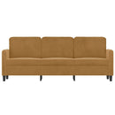 3-personers sofa 180 cm fløjl brun