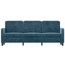 3-personers sofa 180 cm velour blå