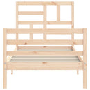 sengeramme med sengegavl 100x200 cm massivt træ