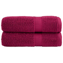 Premium badehåndklæder SOLUND 2 stk. bordeaux 100x150 cm 600 gsm