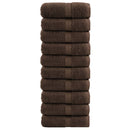 Premium vaskehåndklæder SOLUND 10 stk. brun 30x30 cm 600 gsm