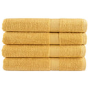 Premium saunahåndklæder SOLUND 4 stk. guld 80x200 cm 600 gsm