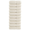 Premium vaskehåndklæder SOLUND 10 stk. cremefarvede 30x30 cm 600 gsm