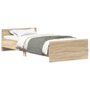 sengeramme 90x200 cm uden madras konstrueret træ sonoma-eg