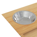 løftede hundeskåle 35,5x18x10,5 cm bambus