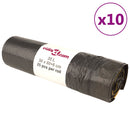 affaldsposer med lukkesnor 250 stk. 35 l sort