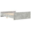 sengeramme med sengegavl og fodgærde 120x200 cm betongrå