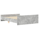 sengeramme med sengegavl og fodgærde 150x200 cm betongrå