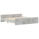 sengeramme med sengegavl og fodgærde 160x200 cm betongrå