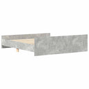 sengeramme med sengegavl og fodgærde 160x200 cm betongrå