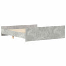 sengeramme med sengegavl og fodgærde 180x200 cm betongrå