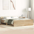sengeramme med sengegavl og fodgærde 140x190 cm sonoma-eg