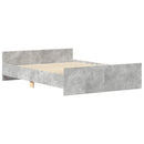 sengeramme med sengegavl og fodgærde 140x190 cm betongrå
