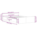 sengeramme med sengegavl og fodgærde 135x190 cm brunt egetræ