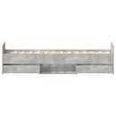 sengeramme med sengegavl og fodgærde 100x200 cm betongrå