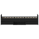 sengeramme med sengegavl og fodgærde 90x190 cm sort