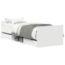 sengeramme med sengegavl og fodgærde 75x190 cm hvid