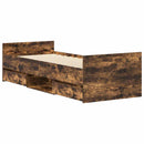 sengeramme med sengegavl og fodgærde 75x190 cm røget egetræ