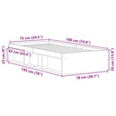 sengeramme 75x190 cm hvid