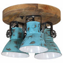 loftlampe 25 W 35x35x25 cm E27 patineret blå