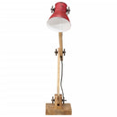 skrivebordslampe 25 W 23x18x96 cm E27 rustik rød