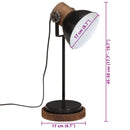 skrivebordslampe 25 W 17x17x50 cm E27 sort