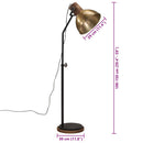 gulvlampe 30x30x100-150 cm 25 W E27 antik messingfarve