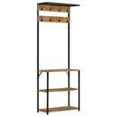 knagerække med skoopbevaring 68x30x182 cm massivt ru mangotræ