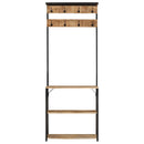 knagerække med skoopbevaring 68x30x182 cm massivt ru mangotræ