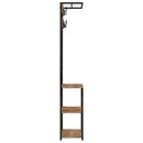 knagerække med skoopbevaring 68x30x182 cm massivt ru mangotræ