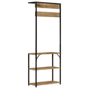 knagerække med skoopbevaring 68x30x182 cm massivt ru mangotræ