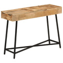 konsolbord 105x35x75 cm massivt ru mangotræ og jern