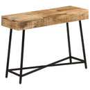 konsolbord 105x35x75 cm massivt ru mangotræ og jern