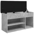 skobænk 82x32x45,5 cm konstrueret træ betongrå